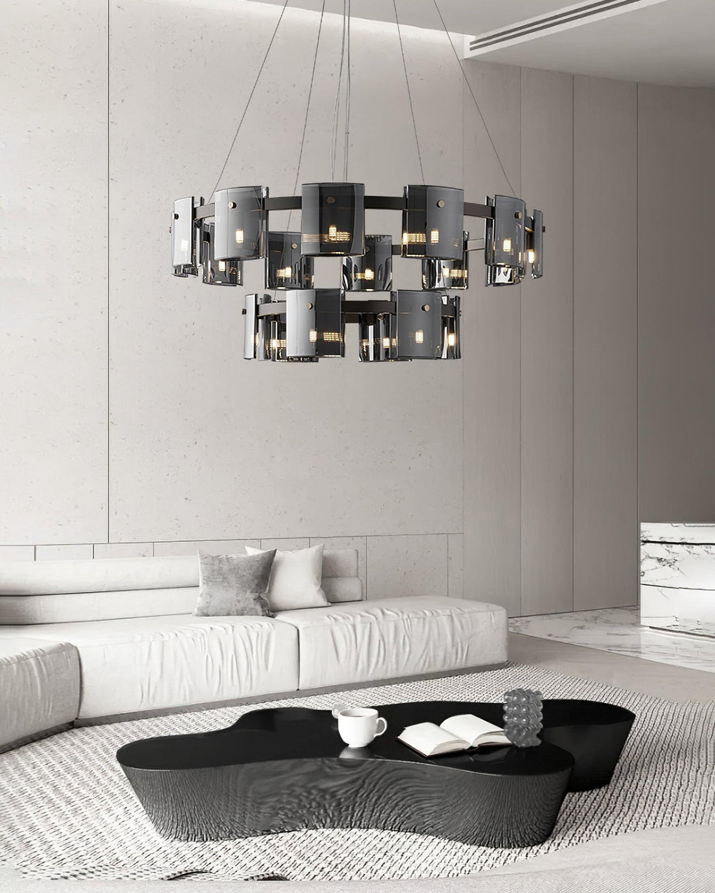 Lustra Chandelier Verre Circulaire Bras en Fer - Neutralighting