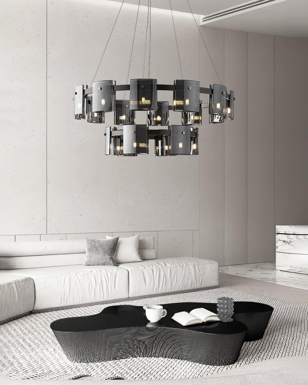Lustra Chandelier Verre Circulaire Bras en Fer - Neutralighting
