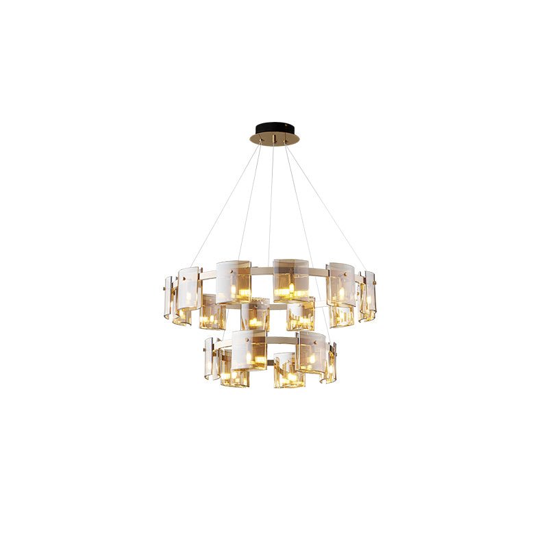 Lustra Chandelier Verre Circulaire Bras en Fer - Neutralighting
