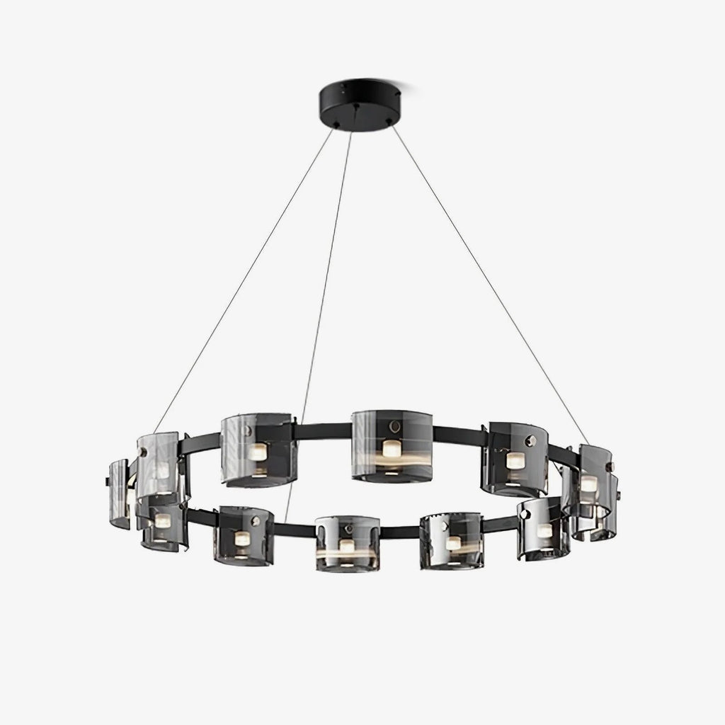 Lustra Chandelier Verre Circulaire Bras en Fer - Neutralighting