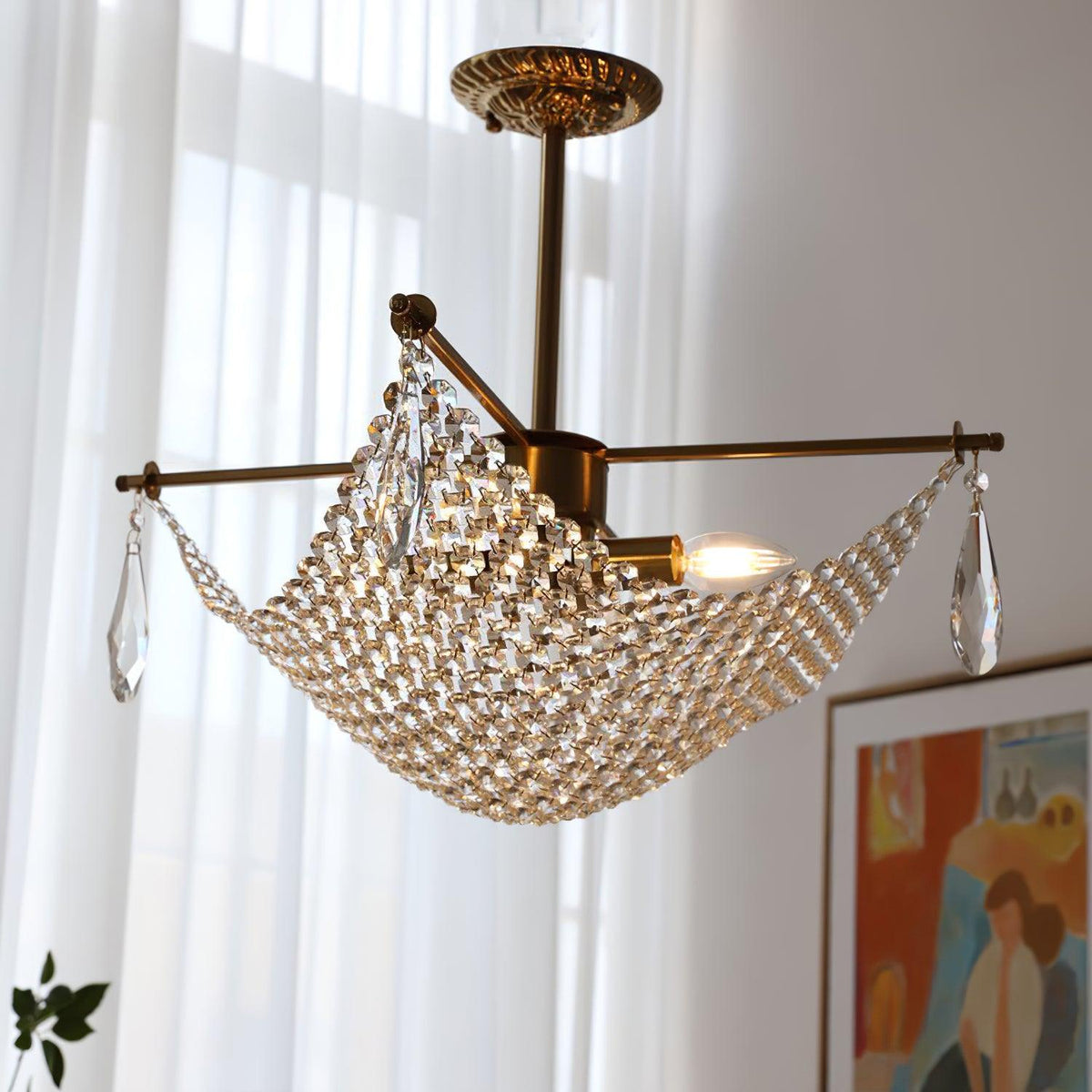 Lustra Chandelier avec Fils de Cristal et Cristal - Neutralighting