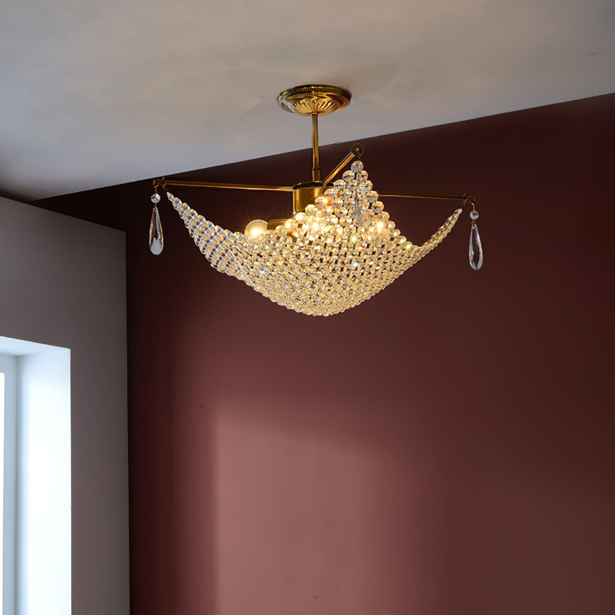 Lustra Chandelier avec Fils de Cristal et Cristal - Neutralighting