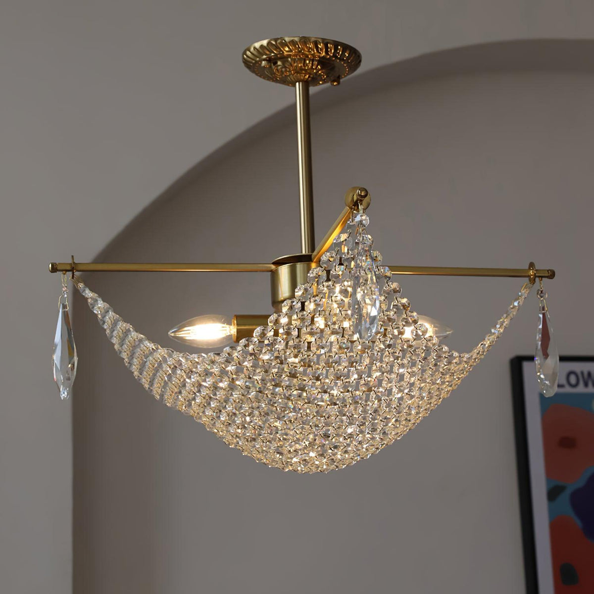 Lustra Chandelier avec Fils de Cristal et Cristal - Neutralighting