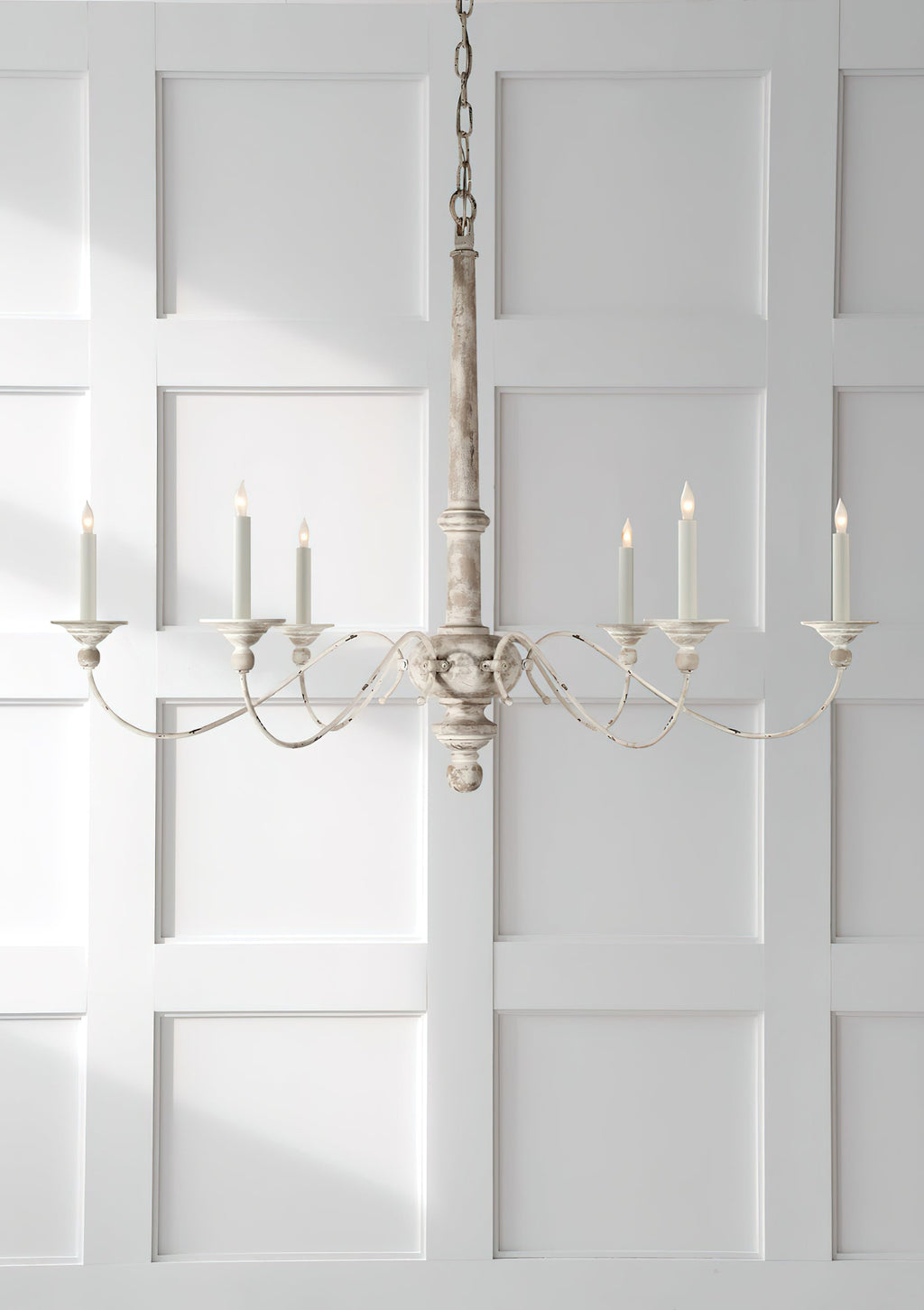 Zoliria Lustre Métal Blanc Ancien Luxe Postmoderne - Neutralighting