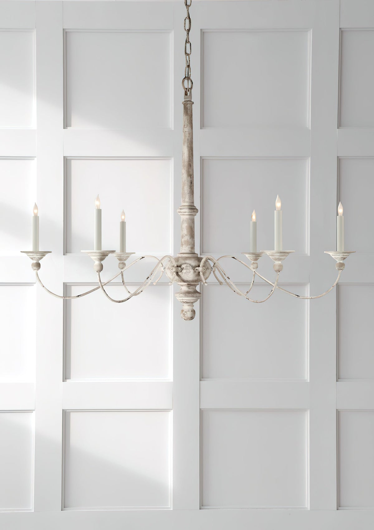 Zoliria Lustre Métal Blanc Ancien Luxe Postmoderne - Neutralighting