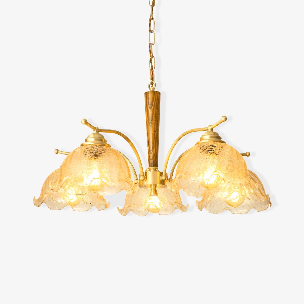 Orchidée Vintage Verre Lustre - Neutralighting