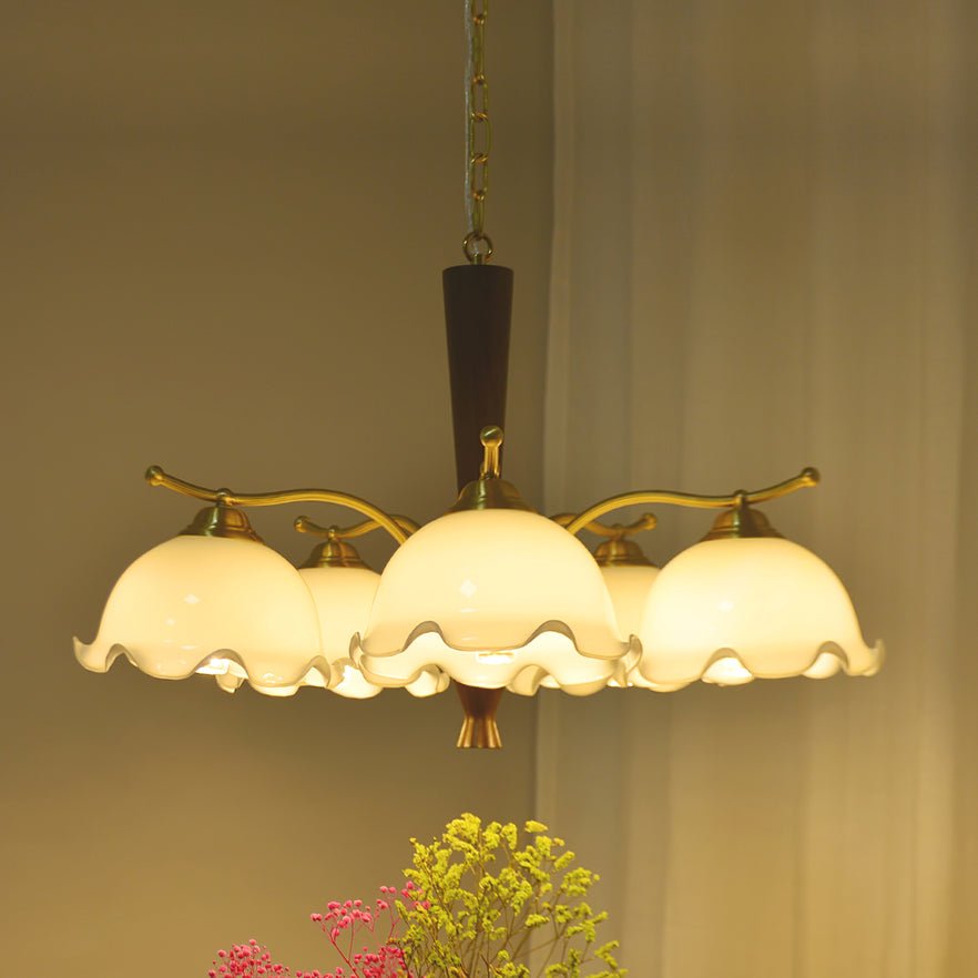 Orchidée Vintage Verre Lustre - Neutralighting