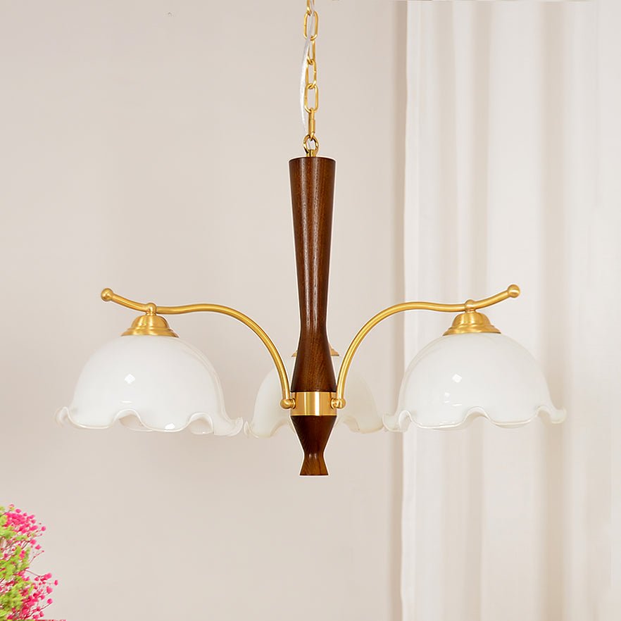 Orchidée Vintage Verre Lustre - Neutralighting