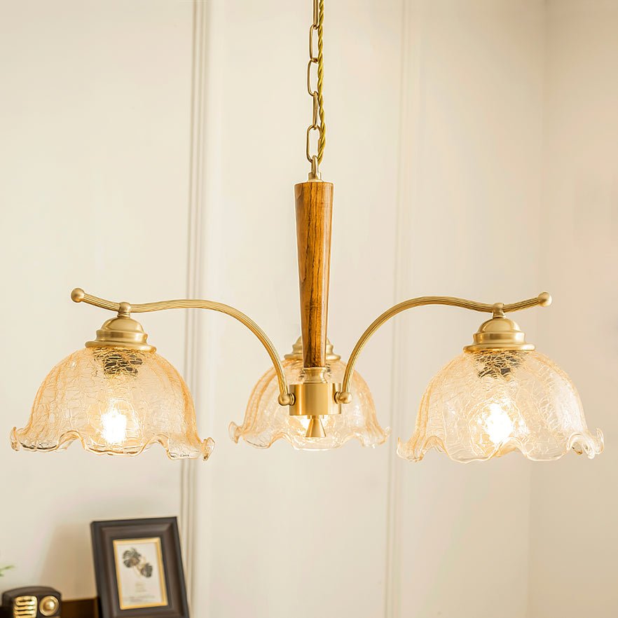 Orchidée Vintage Verre Lustre - Neutralighting