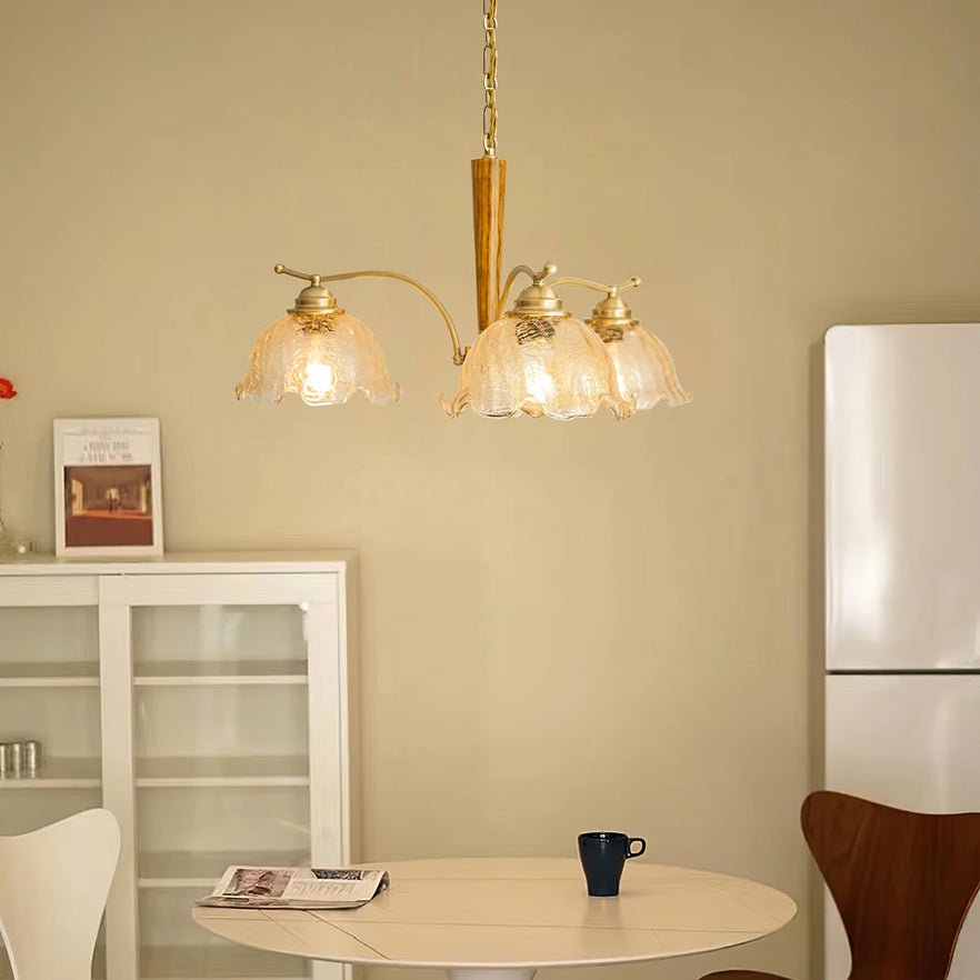 Orchidée Vintage Verre Lustre - Neutralighting