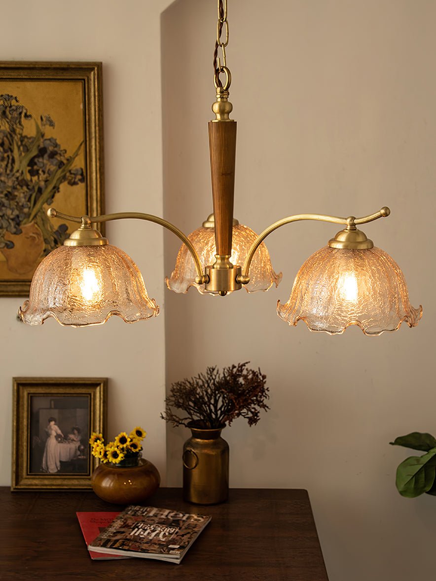 Orchidée Vintage Verre Lustre - Neutralighting