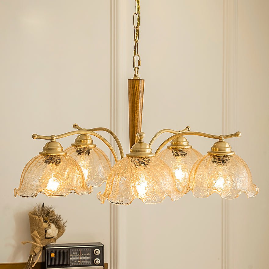 Orchidée Vintage Verre Lustre - Neutralighting