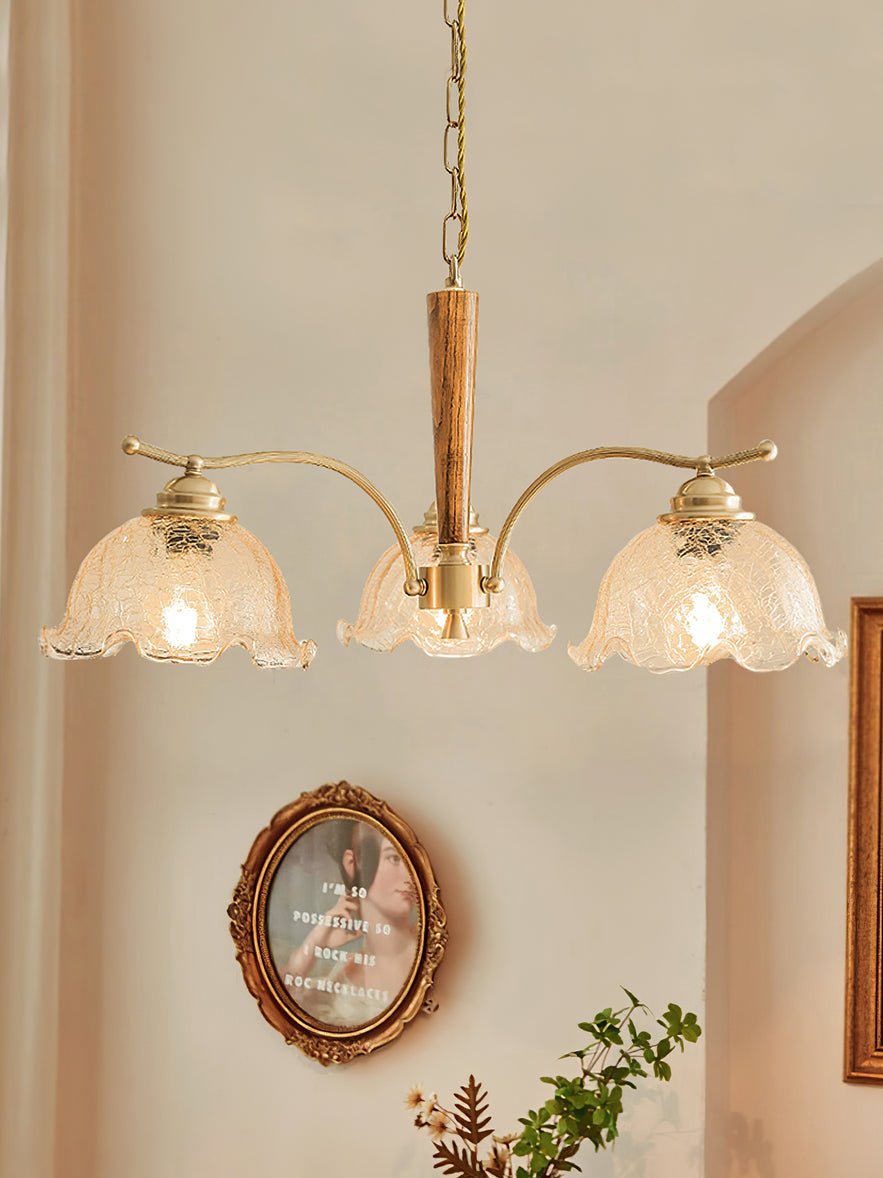 Orchidée Vintage Verre Lustre - Neutralighting
