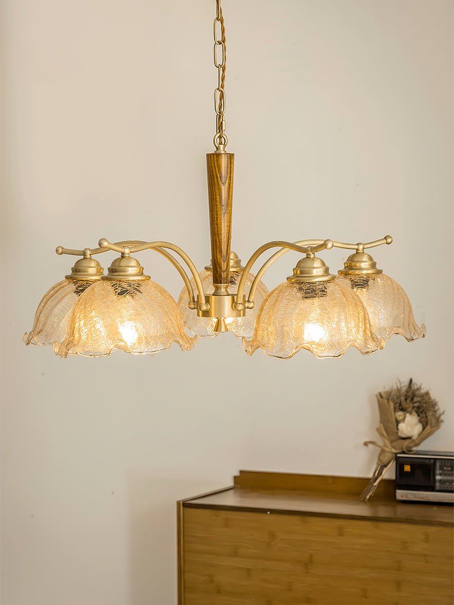 Orchidée Vintage Verre Lustre - Neutralighting