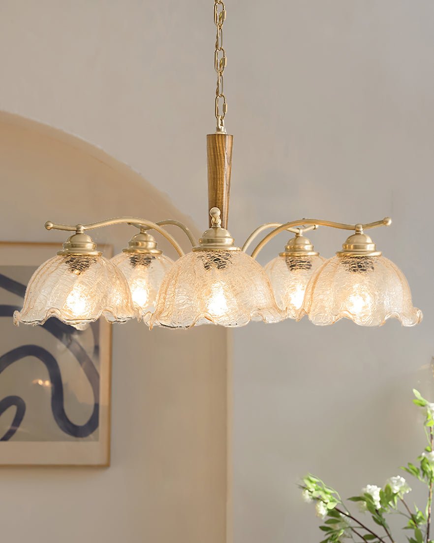 Orchidée Vintage Verre Lustre - Neutralighting
