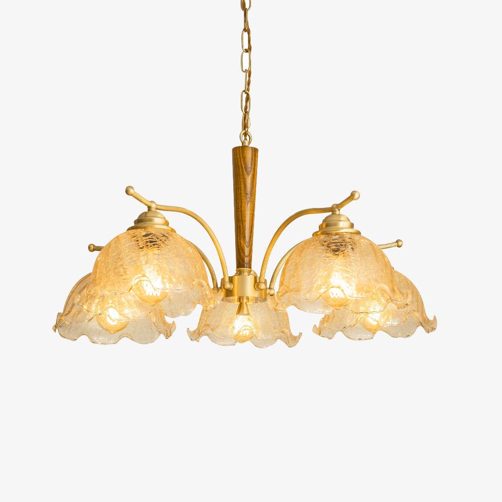 Orchidée Vintage Verre Lustre - Neutralighting