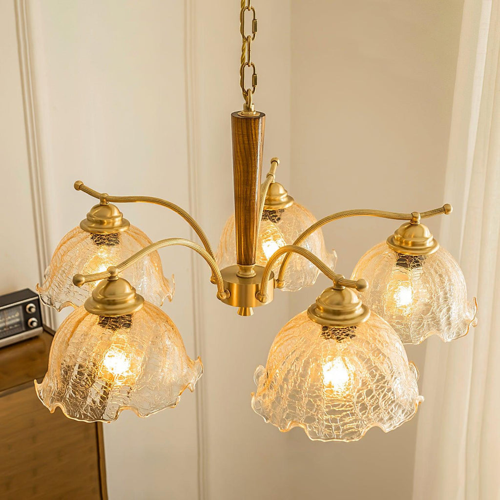 Orchidée Vintage Verre Lustre - Neutralighting