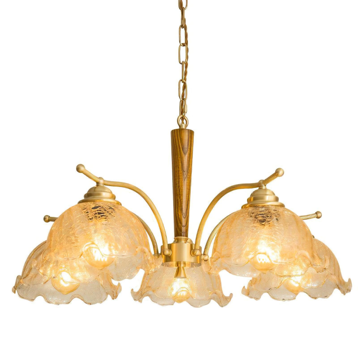 Orchidée Vintage Verre Lustre - Neutralighting