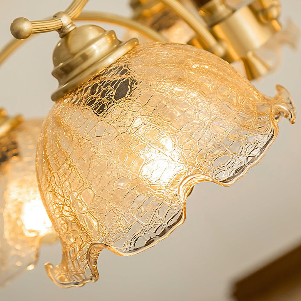 Orchidée Vintage Verre Lustre - Neutralighting