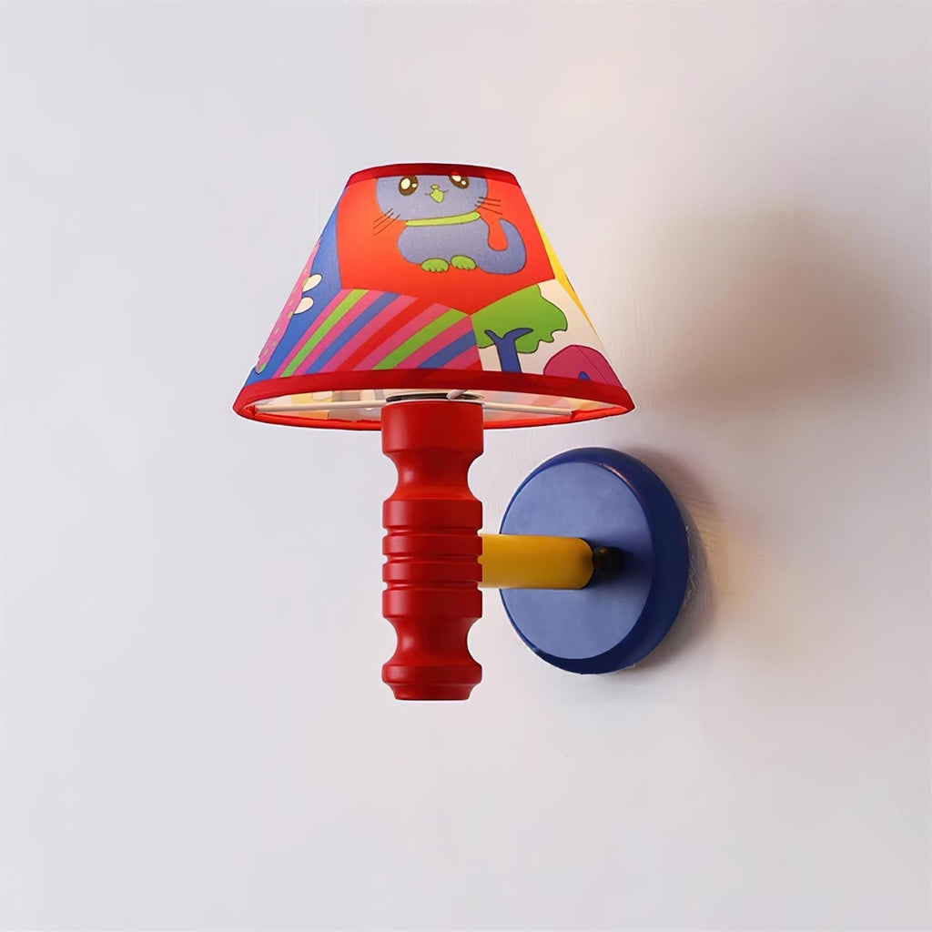 Applique Murale avec Abat-jour en Tissu Cartoon et Bras Chambre d'Enfant - Neutralighting