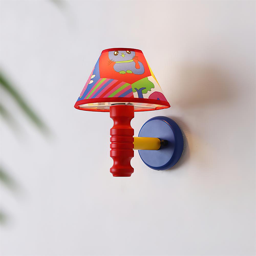 Applique Murale avec Abat-jour en Tissu Cartoon et Bras Chambre d'Enfant - Neutralighting