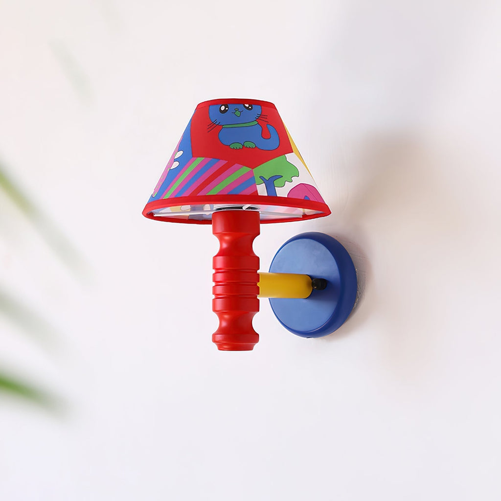 Applique Murale avec Abat-jour en Tissu Cartoon et Bras Chambre d'Enfant - Neutralighting