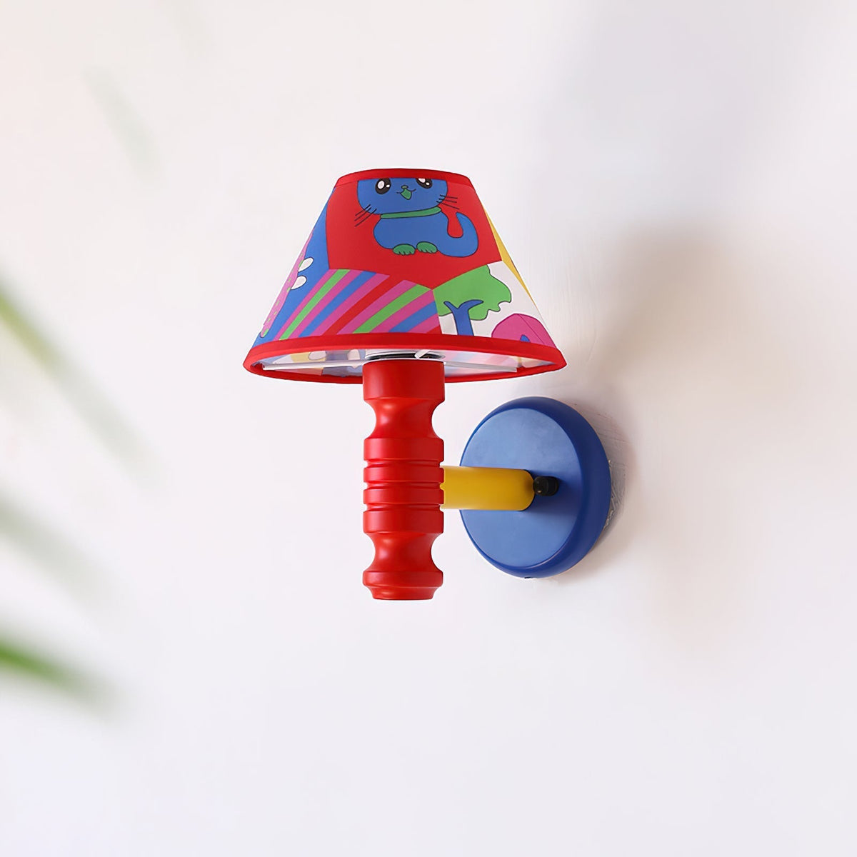 Applique Murale avec Abat-jour en Tissu Cartoon et Bras Chambre d'Enfant - Neutralighting