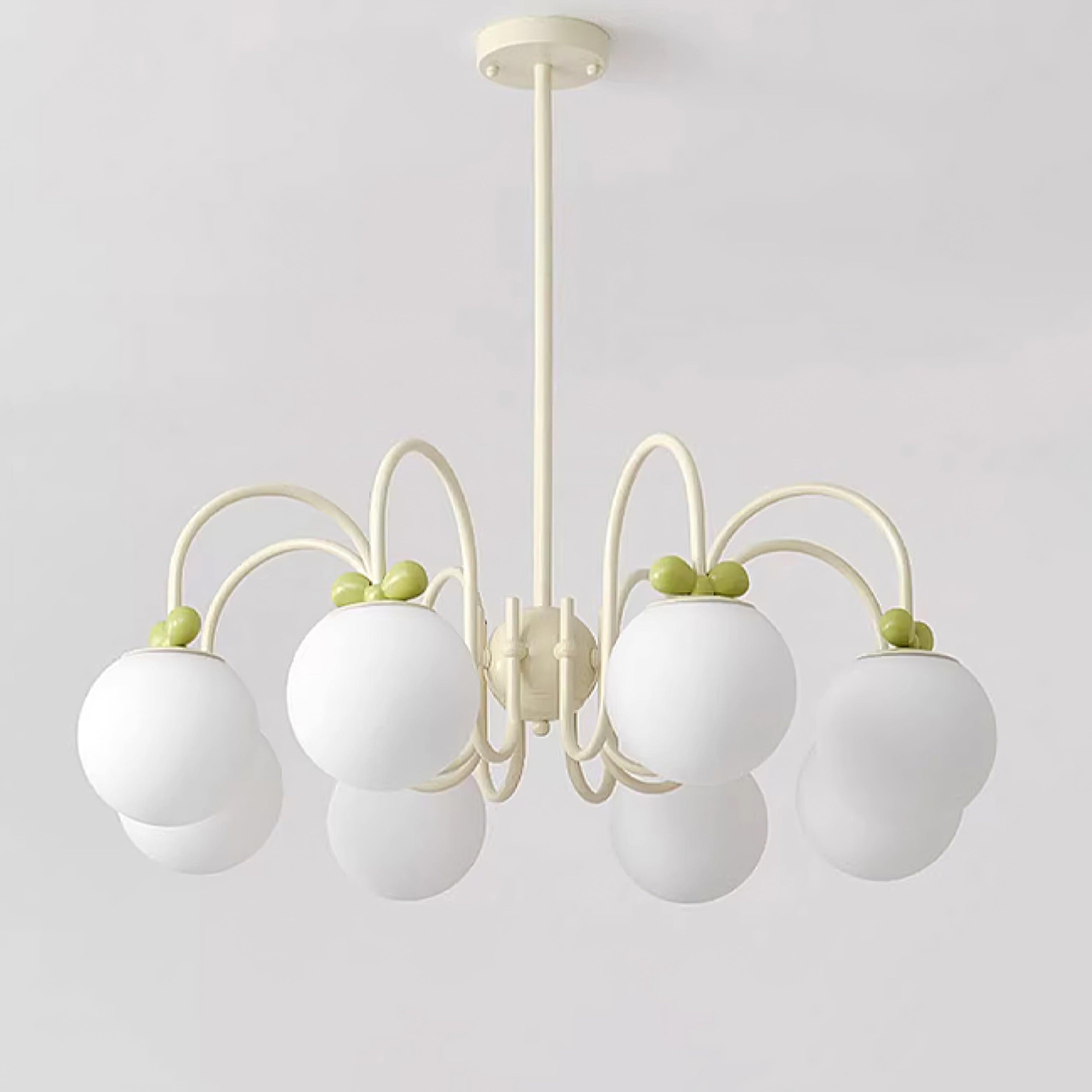 Cherry Lustre Globe Dépoli Branches Crème - Neutralighting