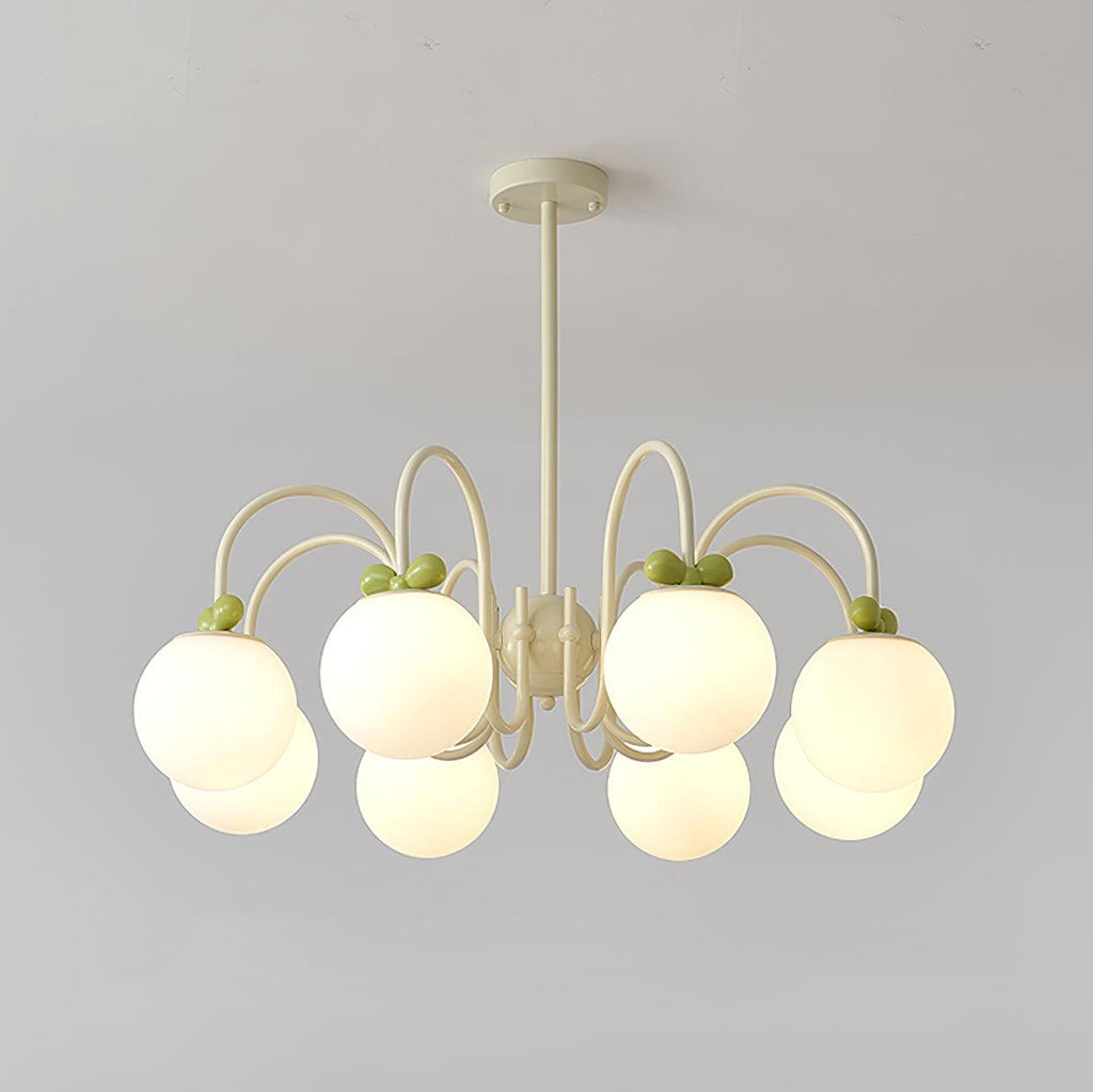 Cherry Lustre Globe Dépoli Branches Crème - Neutralighting