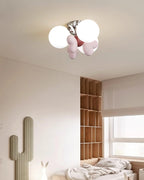 Nica Plafonnier Crème Globe Groupe Moderne Chambre - Neutralighting