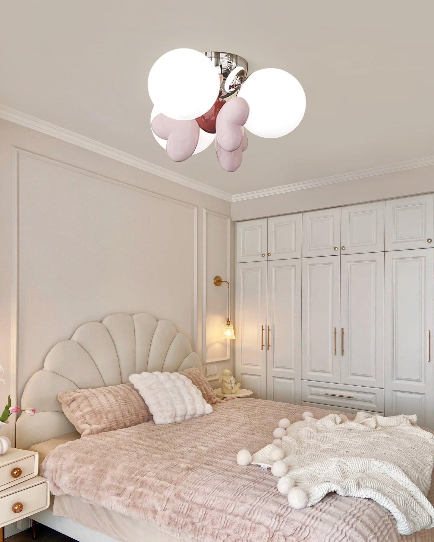 Nica Plafonnier Crème Globe Groupe Moderne Chambre - Neutralighting