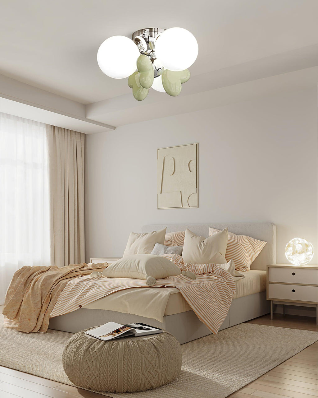 Nica Lustre Plafonnier Crème Élégant Lueur Douce - Neutralighting