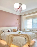 Nica Plafonnier Crème Globe Groupe Moderne Chambre - Neutralighting