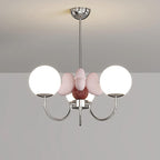 Nica Lustre Pétales en Porcelaine Rose Globes Dépoli - Neutralighting