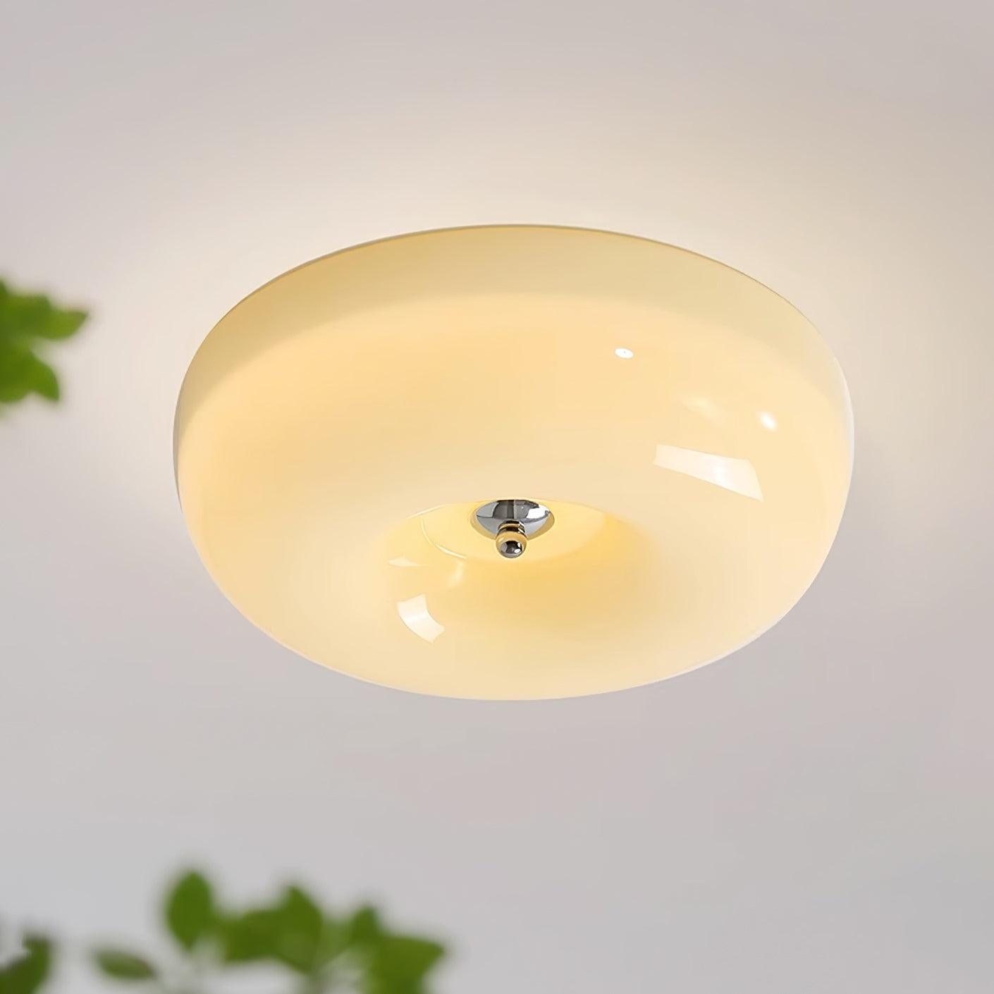 Solara Chandelier Crème Pudding avec Verre Soufflé - Neutralighting