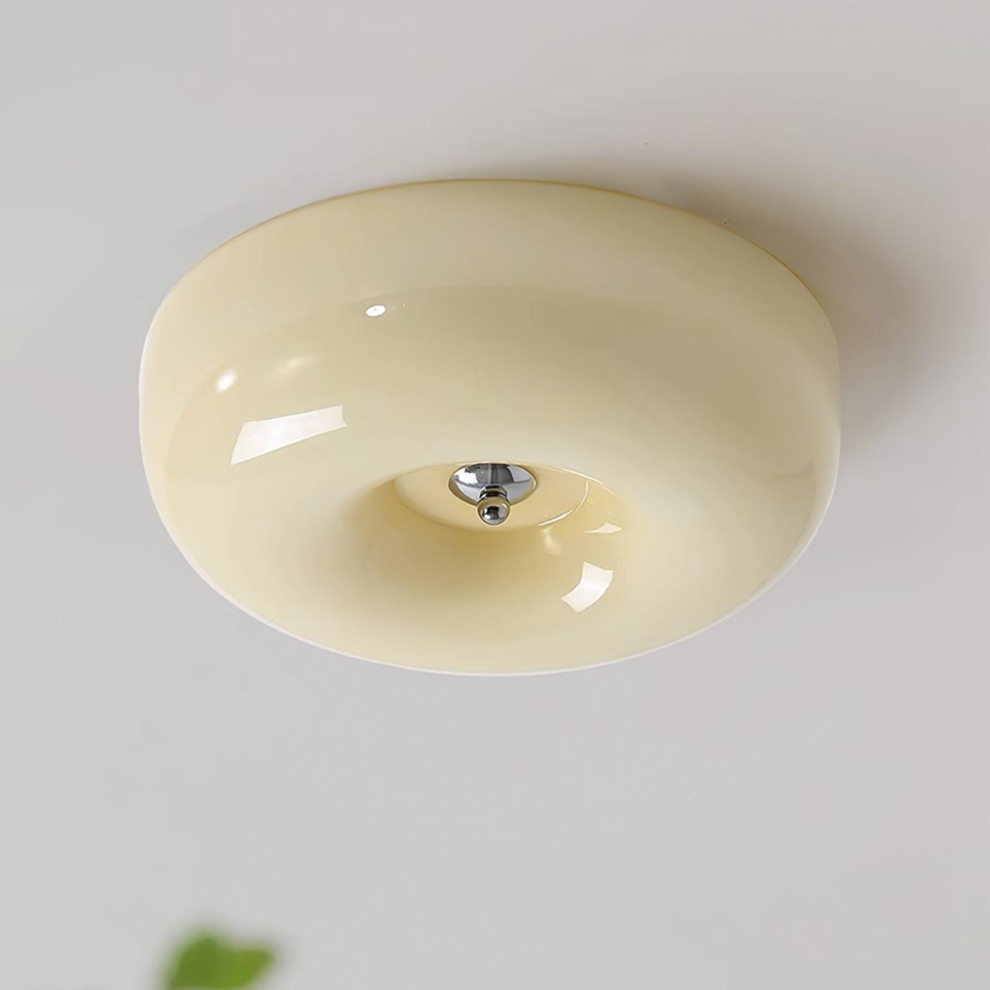 Solara Chandelier Crème Pudding avec Verre Soufflé - Neutralighting