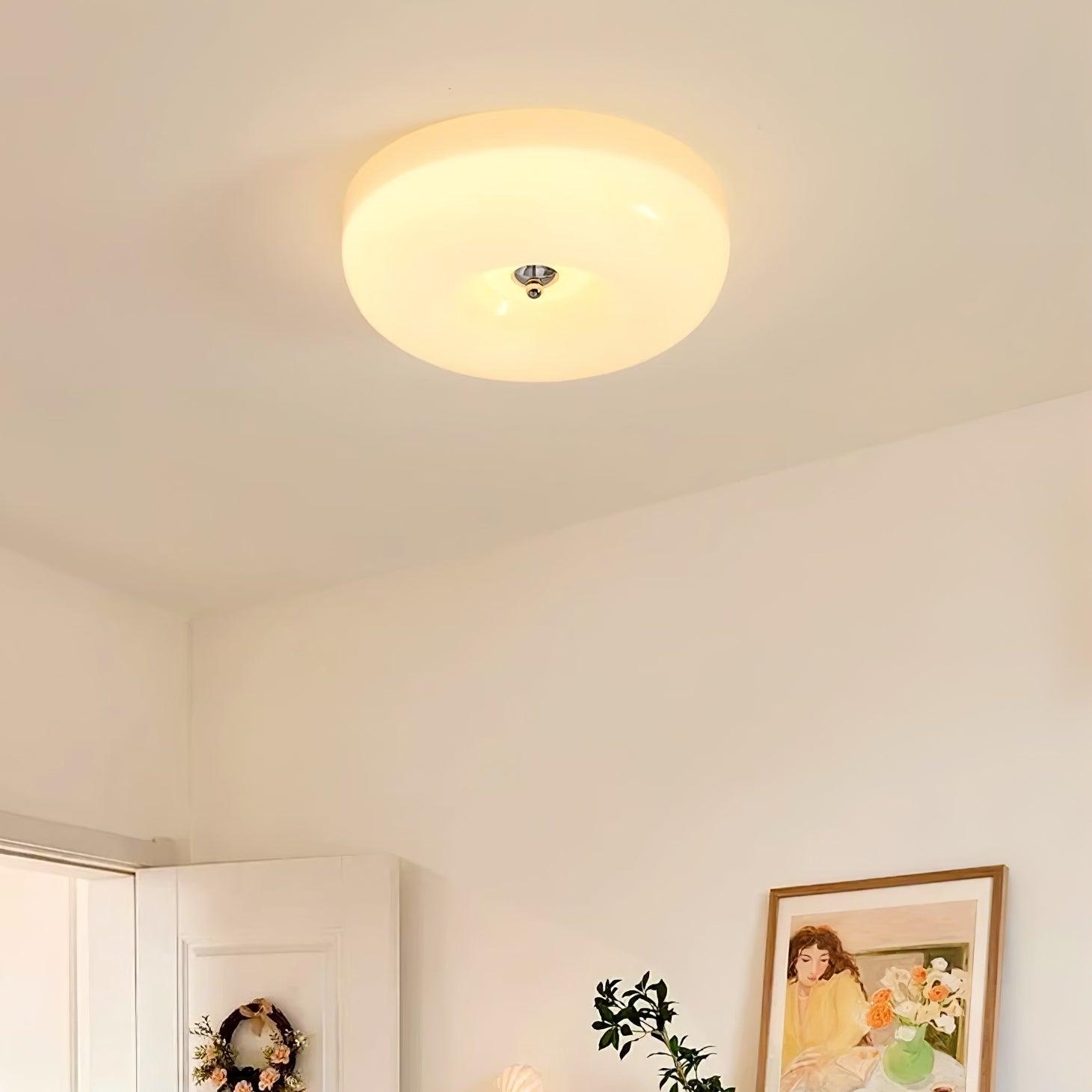 Solara Chandelier Crème Pudding avec Verre Soufflé - Neutralighting