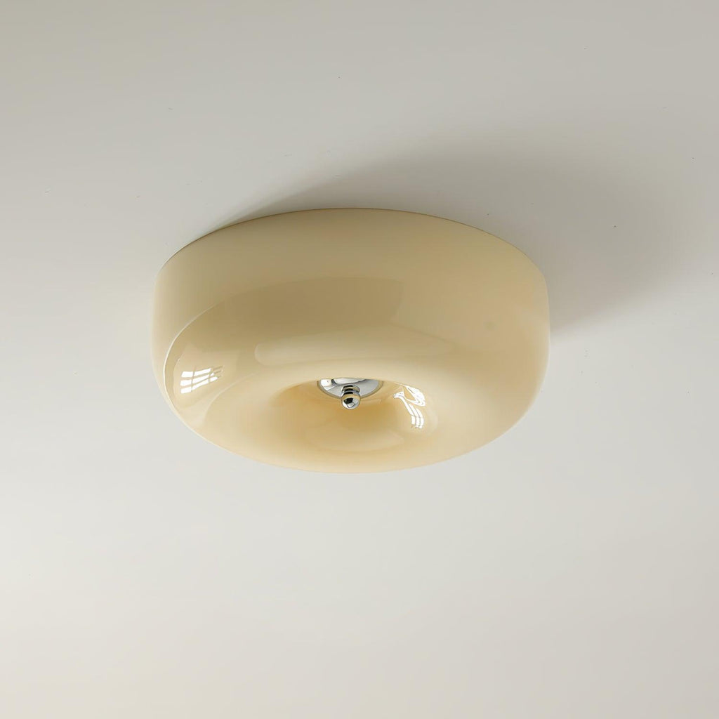 Solara Chandelier Crème Pudding avec Verre Soufflé - Neutralighting