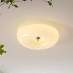 Solara Chandelier Crème Pudding avec Verre Soufflé - Neutralighting