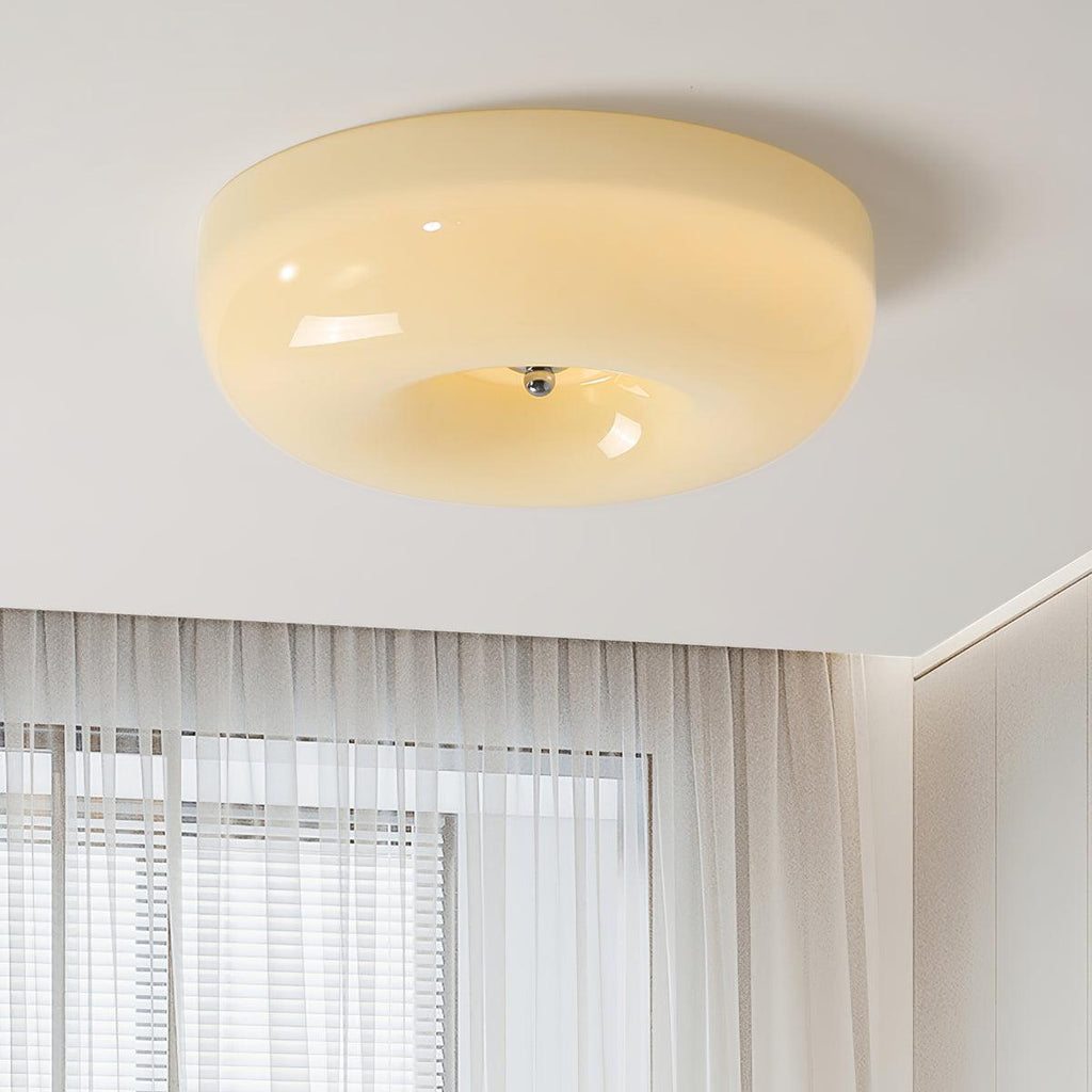 Solara Chandelier Crème Pudding avec Verre Soufflé - Neutralighting