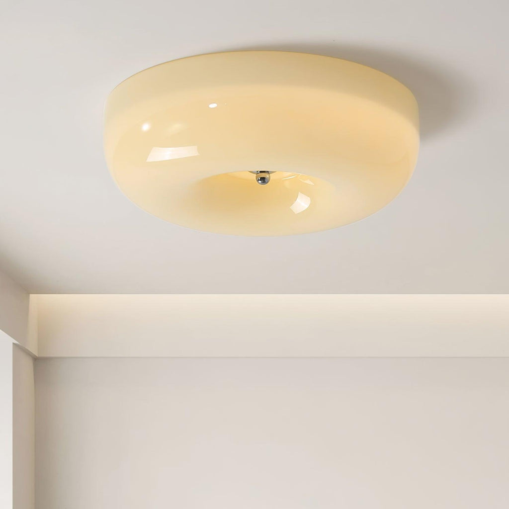Solara Chandelier Crème Pudding avec Verre Soufflé - Neutralighting