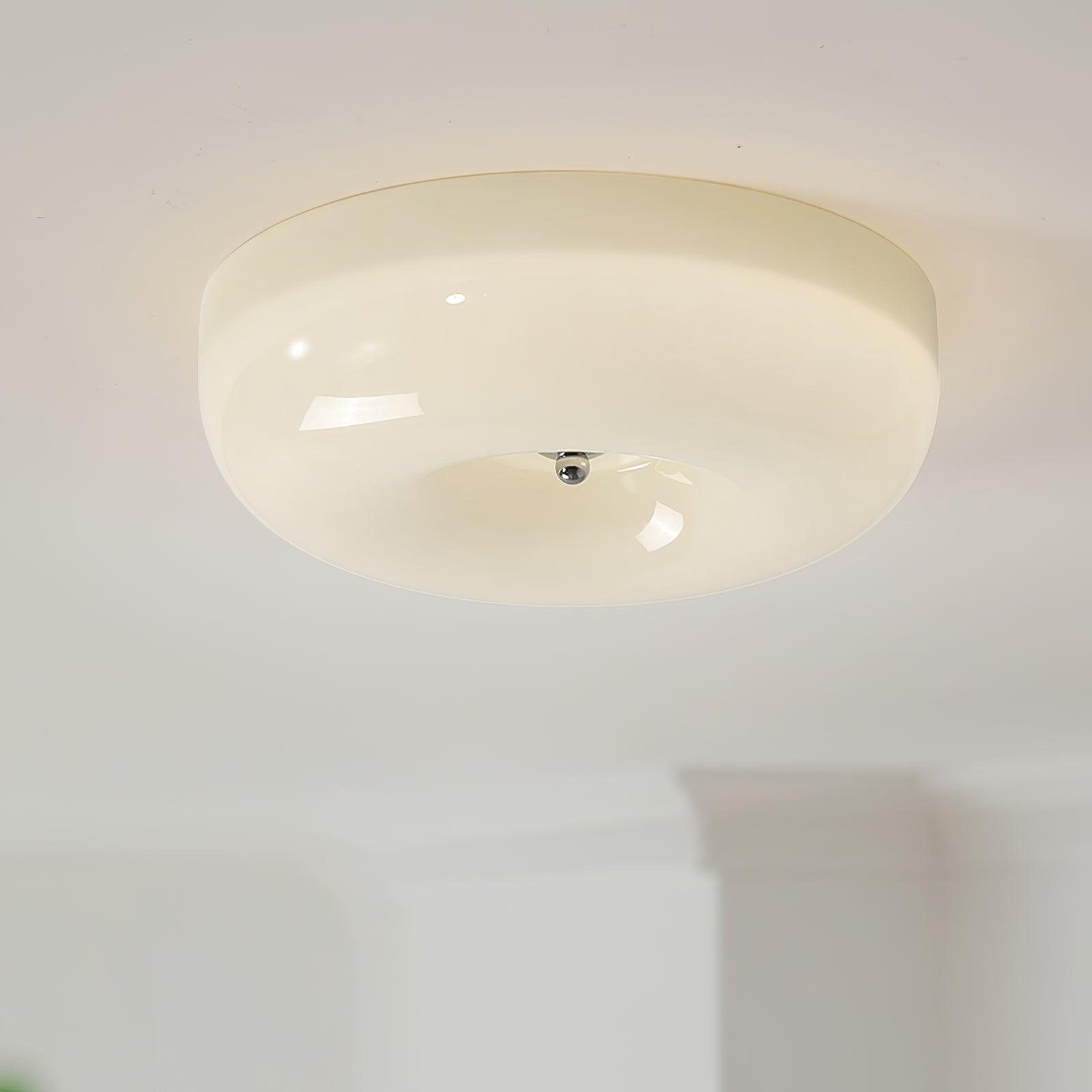 Solara Chandelier Crème Pudding avec Verre Soufflé - Neutralighting