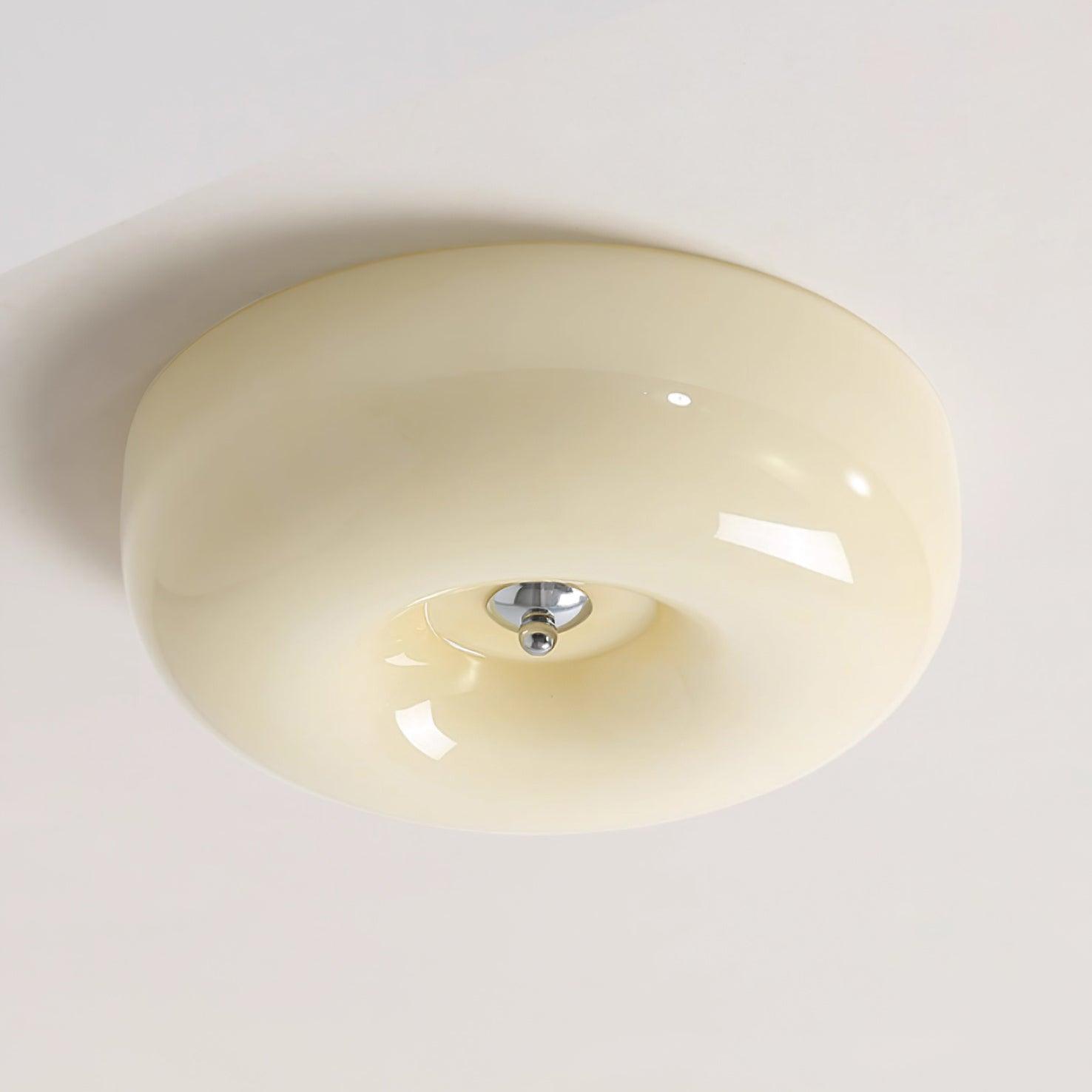 Solara Chandelier Crème Pudding avec Verre Soufflé - Neutralighting