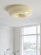 Solara Chandelier Crème Pudding avec Verre Soufflé - Neutralighting