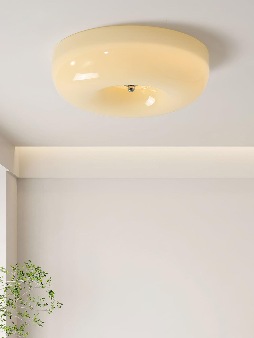 Solara Chandelier Crème Pudding avec Verre Soufflé - Neutralighting