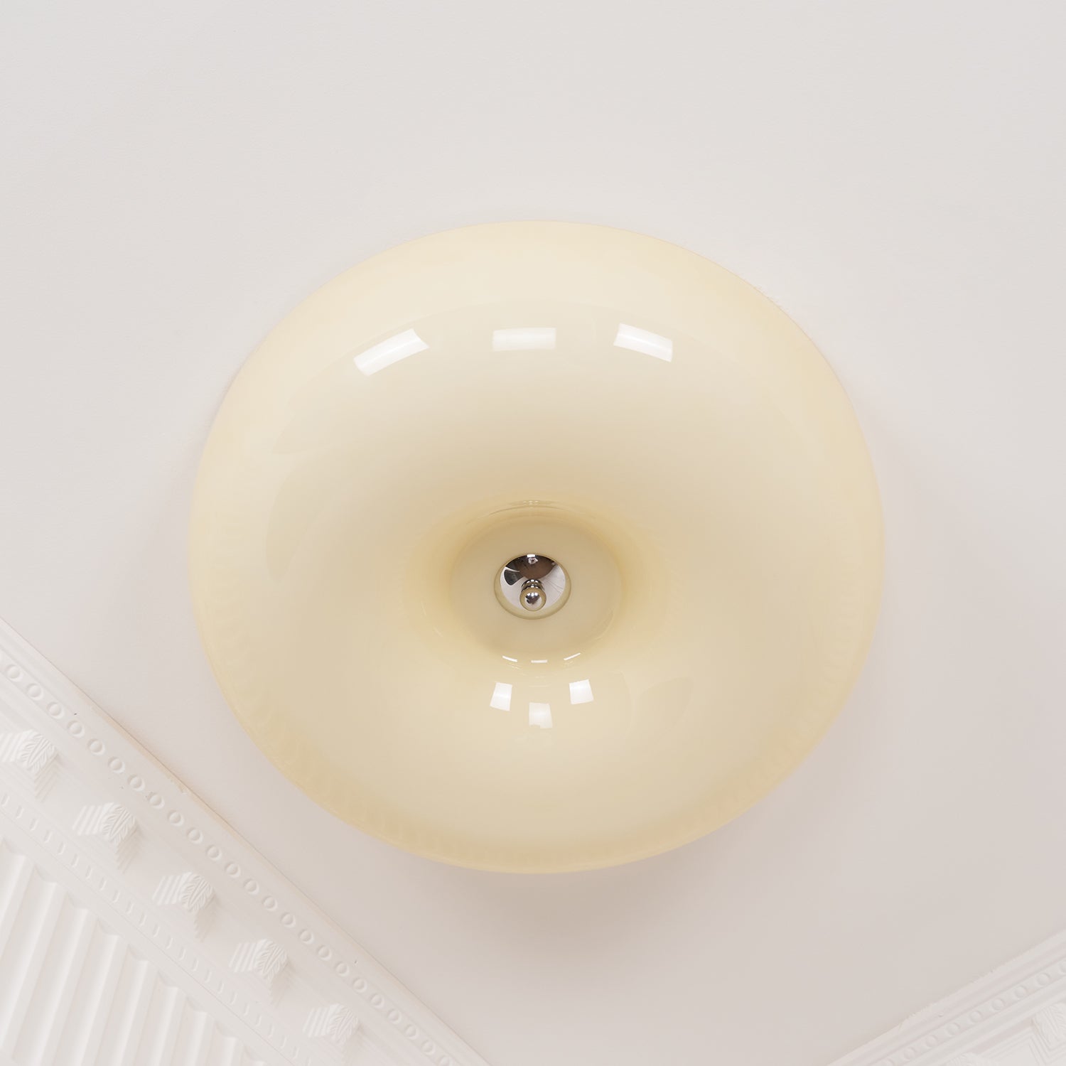 Solara Chandelier Crème Pudding avec Verre Soufflé - Neutralighting