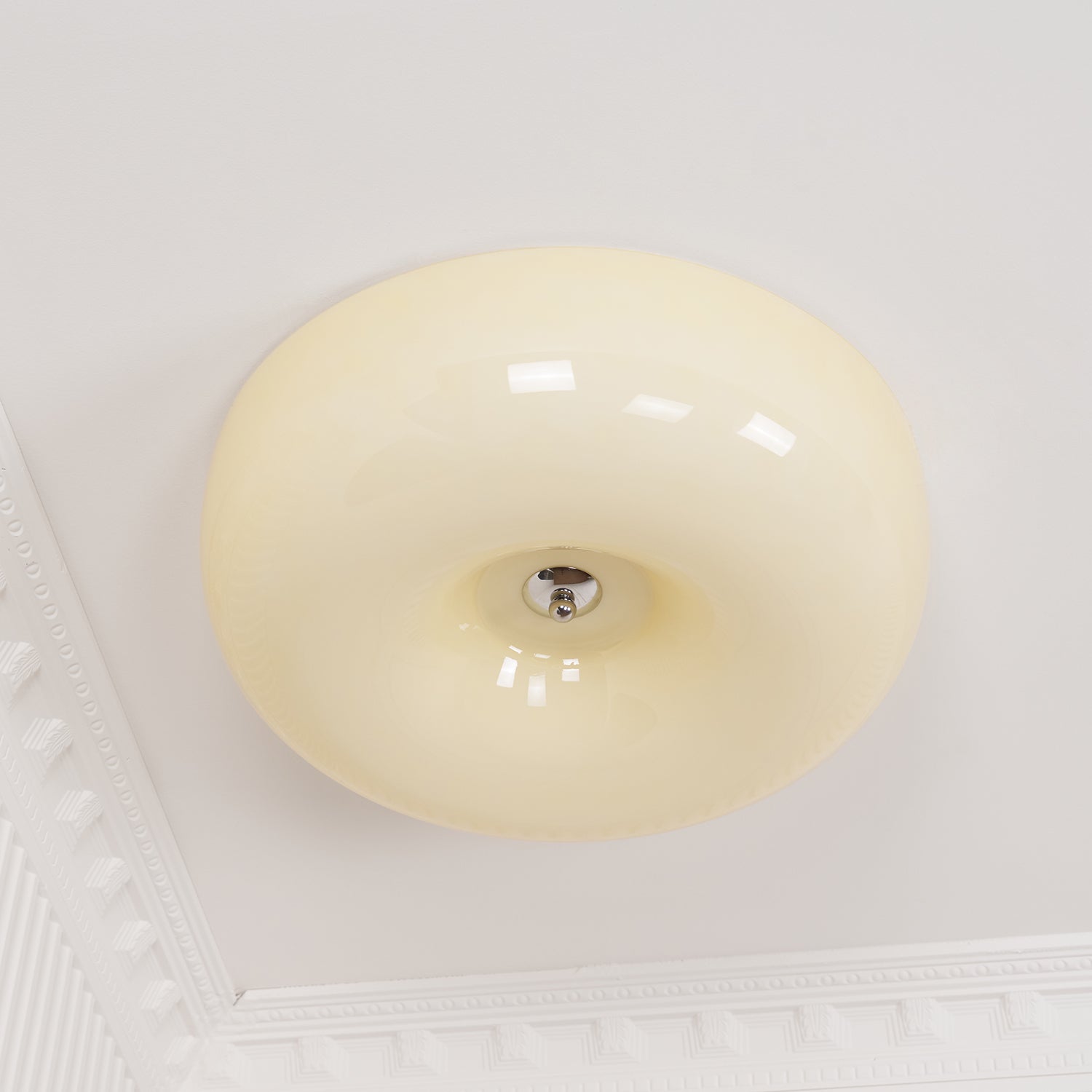Solara Chandelier Crème Pudding avec Verre Soufflé - Neutralighting