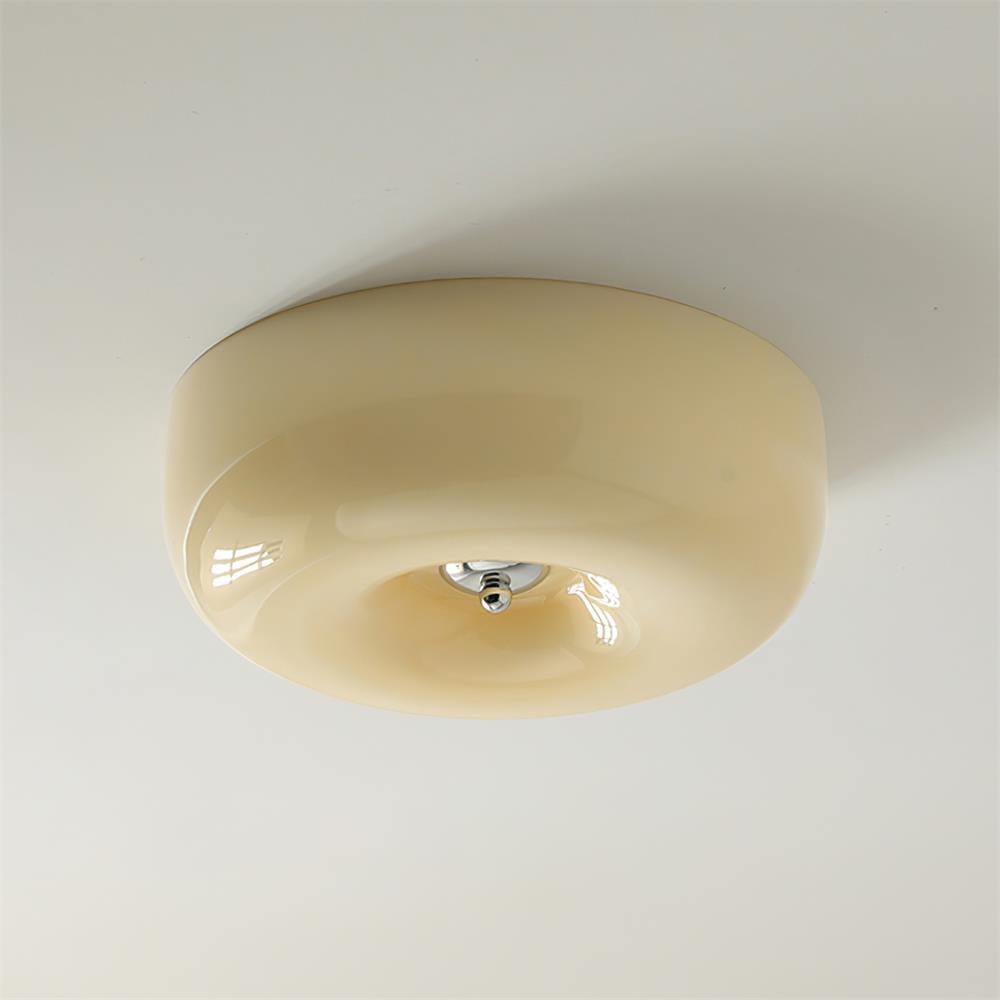 Solara Chandelier Crème Pudding avec Verre Soufflé - Neutralighting