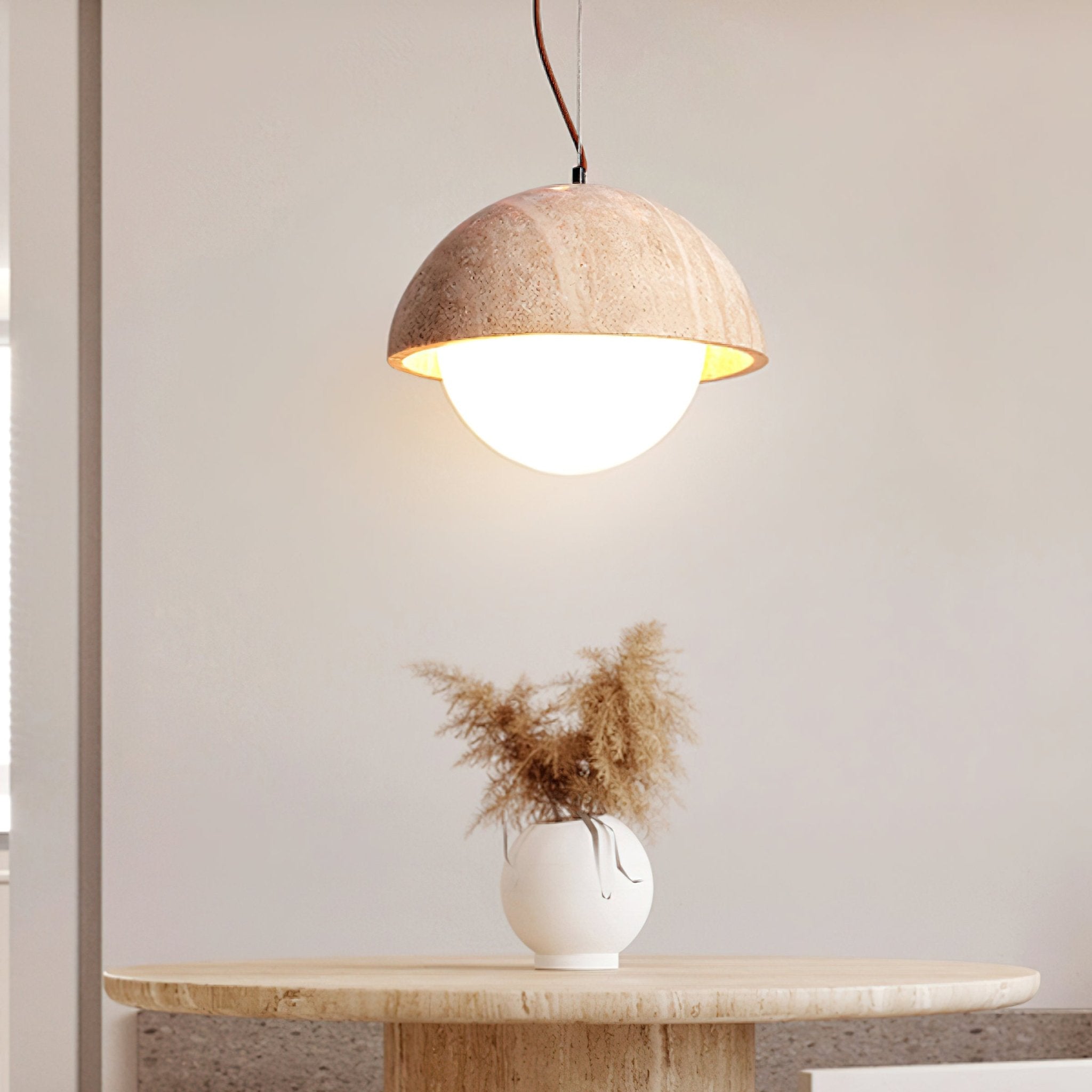 Avdoraris Suspension en Travertin Forme de Dôme - Neutralighting