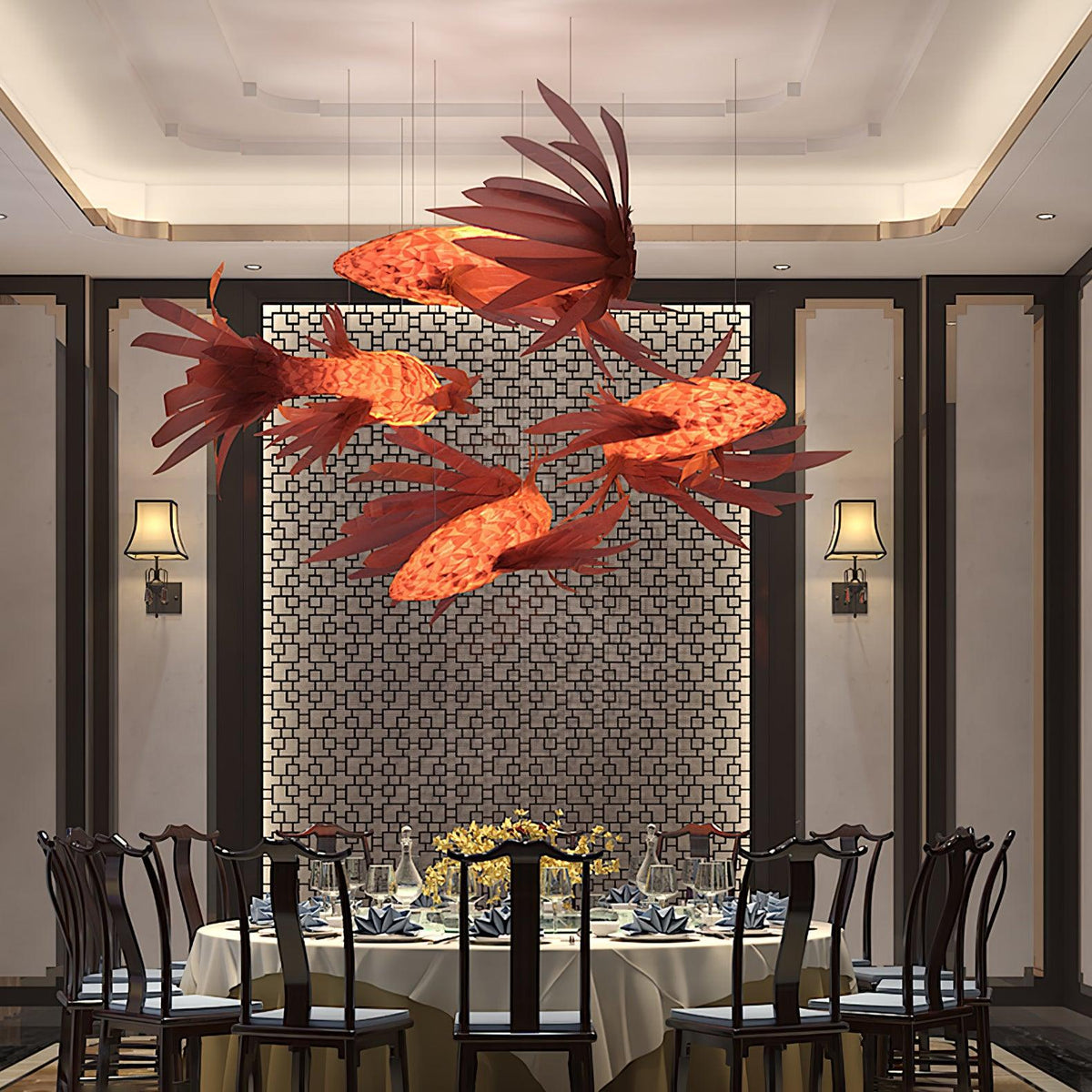 Vamararae Suspension Koi tourbillon cramoisi - Neutralighting